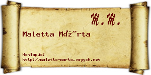 Maletta Márta névjegykártya